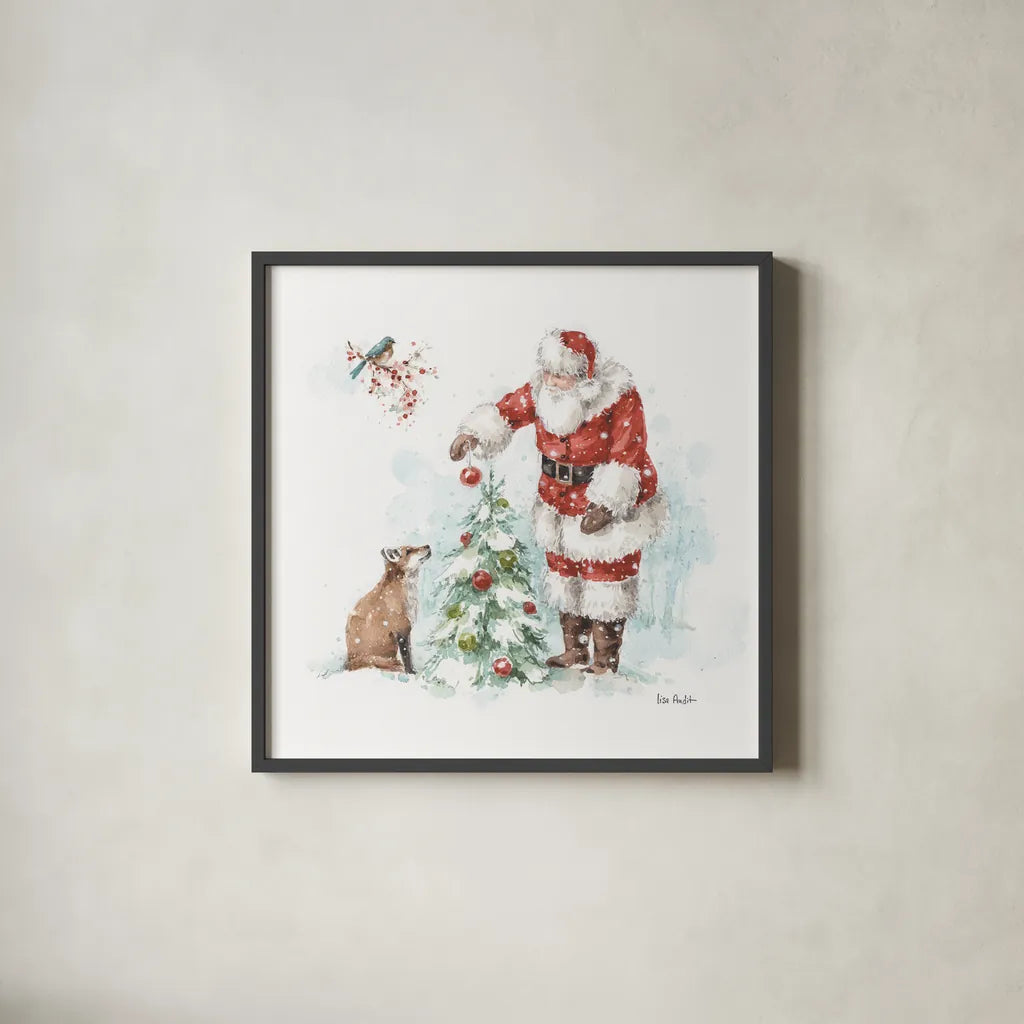Magical Holidays V by Lisa Audit. Shown in a sleek black glass frame for a contemporary gallery look. Available as an archival giclee rolled canvas, fine art paper, or poster print. SKU 54765a.
