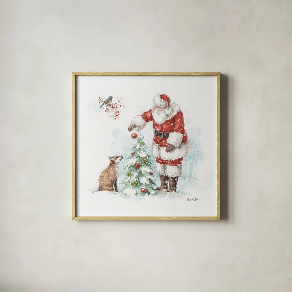 Magical Holidays V by Lisa Audit. Shown in a natural wood glass frame for a timeless modern aesthetic. Available as an archival giclee rolled canvas, fine art paper, or poster print. SKU 54765a.