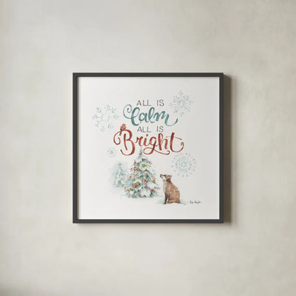 Magical Holidays VI by Lisa Audit. Shown in a sleek black glass frame for a contemporary gallery look. Available as an archival giclee rolled canvas, fine art paper, or poster print. SKU 54766a.