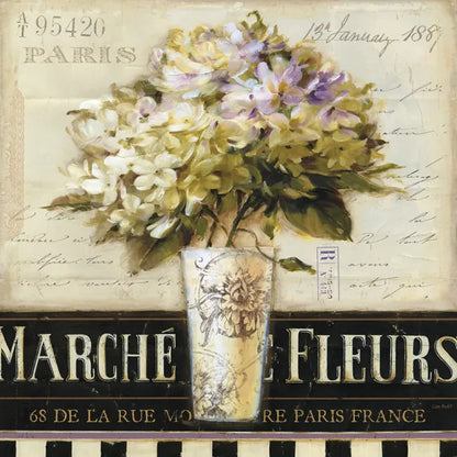 Marche de Fleurs by Lisa Audit. SKU 3199a. Archival Giclee Fine art print for wall decor.