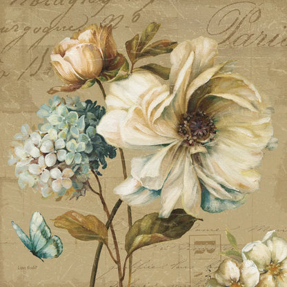 Marche de Fleurs Blue II by Lisa Audit. SKU 9480a. Archival Giclee Fine art print for wall decor.