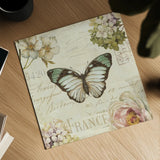 Marche de Fleurs Butterfly II by Lisa Audit. Shown as a detailed flat fine art print, highlighting archival giclee quality. Available as an archival giclee rolled canvas, fine art paper, or poster print. SKU 10093a.