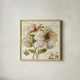 Marche de Fleurs II by Lisa Audit. Shown in a natural wood glass frame for a timeless modern aesthetic. Available as an archival giclee rolled canvas, fine art paper, or poster print. SKU 5773a.