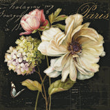 Marche de Fleurs II on Black by Lisa Audit. SKU 10229a. Archival Giclee Fine art print for wall decor.