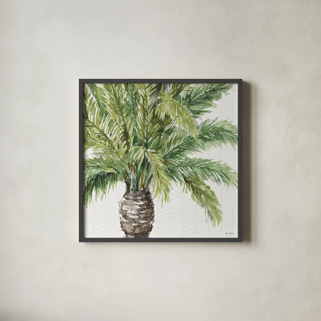 Mixed Greens III by Lisa Audit. Shown in a sleek black glass frame for a contemporary gallery look. Available as an archival giclee rolled canvas, fine art paper, or poster print. SKU 36461a.