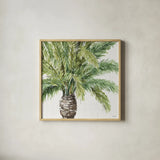 Mixed Greens III by Lisa Audit. Shown in a natural wood glass frame for a timeless modern aesthetic. Available as an archival giclee rolled canvas, fine art paper, or poster print. SKU 36461a.