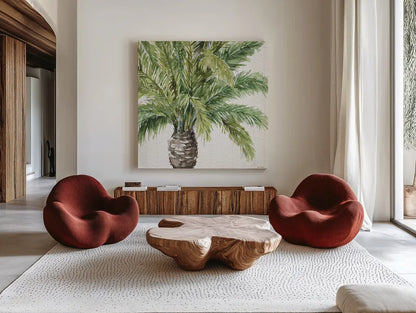 Mixed Greens III by Lisa Audit. Shown as extra-large giant wall art in a modern living room. Available as an archival giclee rolled canvas, fine art paper, or poster print. SKU 36461a.