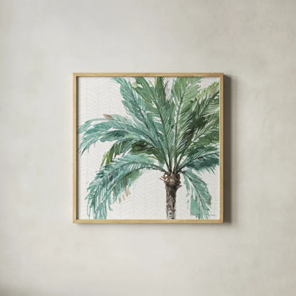 Mixed Greens IV by Lisa Audit. Shown in a natural wood glass frame for a timeless modern aesthetic. Available as an archival giclee rolled canvas, fine art paper, or poster print. SKU 36462a.