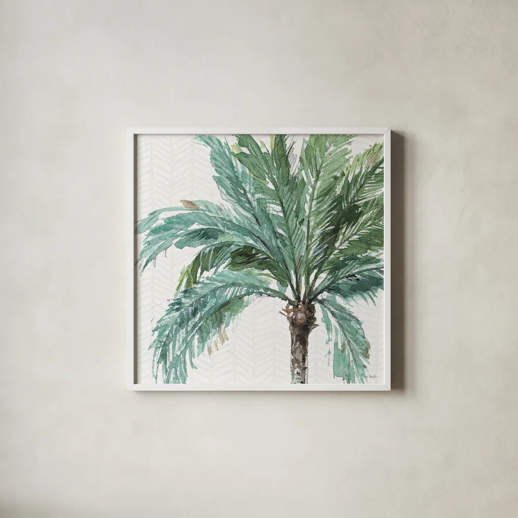 Mixed Greens IV by Lisa Audit. Shown in a crisp white glass frame for a clean and minimalist style. Available as an archival giclee rolled canvas, fine art paper, or poster print. SKU 36462a.