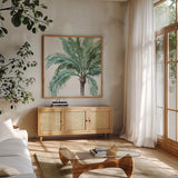Mixed Greens IV by Lisa Audit. Shown in a natural wood frame in a cozy modern living room. Available as an archival giclee rolled canvas, fine art paper, or poster print. SKU 36462a.
