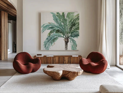 Mixed Greens IV by Lisa Audit. Shown as extra-large giant wall art in a modern living room. Available as an archival giclee rolled canvas, fine art paper, or poster print. SKU 36462a.
