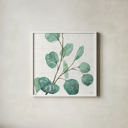 Mixed Greens LI by Lisa Audit. Shown in a crisp white glass frame for a clean and minimalist style. Available as an archival giclee rolled canvas, fine art paper, or poster print. SKU 36527a.