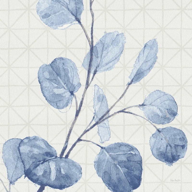 Mixed Greens LI Blue by Lisa Audit. SKU 42752a. Archival Giclee Fine art print for wall decor.