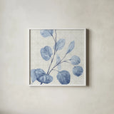 Mixed Greens LI Blue by Lisa Audit. Shown in a crisp white glass frame for a clean and minimalist style. Available as an archival giclee rolled canvas, fine art paper, or poster print. SKU 42752a.