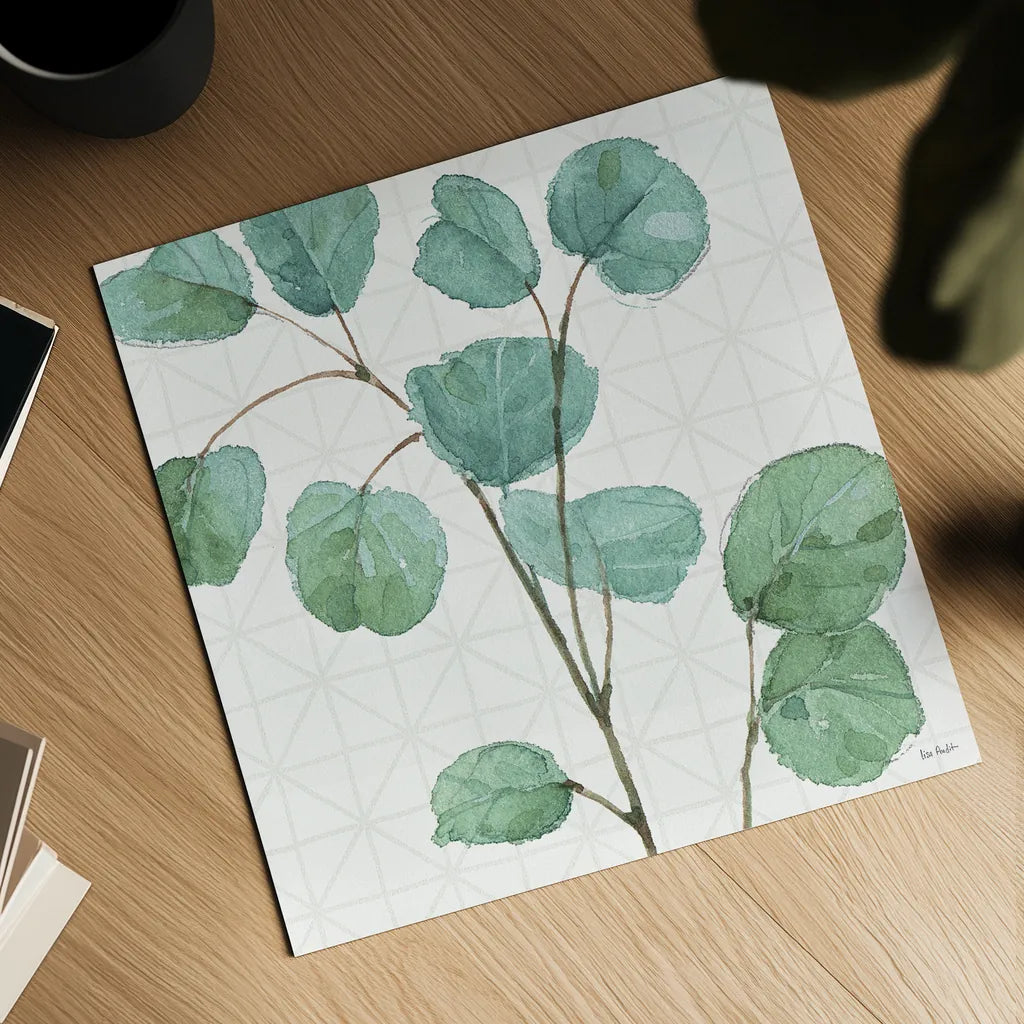 Mixed Greens LII by Lisa Audit. Shown as a detailed flat fine art print, highlighting archival giclee quality. Available as an archival giclee rolled canvas, fine art paper, or poster print. SKU 36528a.