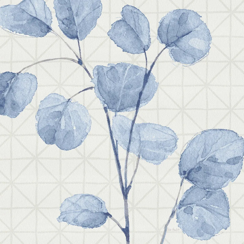 Mixed Greens LII Blue by Lisa Audit. SKU 42753a. Archival Giclee Fine art print for wall decor.