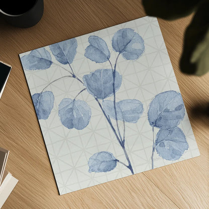 Mixed Greens LII Blue by Lisa Audit. Shown as a detailed flat fine art print, highlighting archival giclee quality. Available as an archival giclee rolled canvas, fine art paper, or poster print. SKU 42753a.