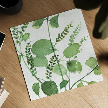 Mixed Greens LIII by Lisa Audit. Shown as a detailed flat fine art print, highlighting archival giclee quality. Available as an archival giclee rolled canvas, fine art paper, or poster print. SKU 36529a.