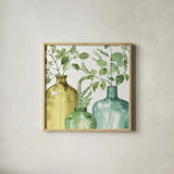 Mixed Greens LV by Lisa Audit. Shown in a natural wood glass frame for a timeless modern aesthetic. Available as an archival giclee rolled canvas, fine art paper, or poster print. SKU 36531a.