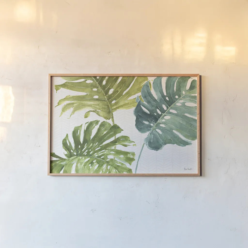 Mixed Greens LXIX by Lisa Audit. shown as a paper print in a natural frame. Available as a archival giclee rolled canvas, fine art paper, or poster print. SKU 36544i.
