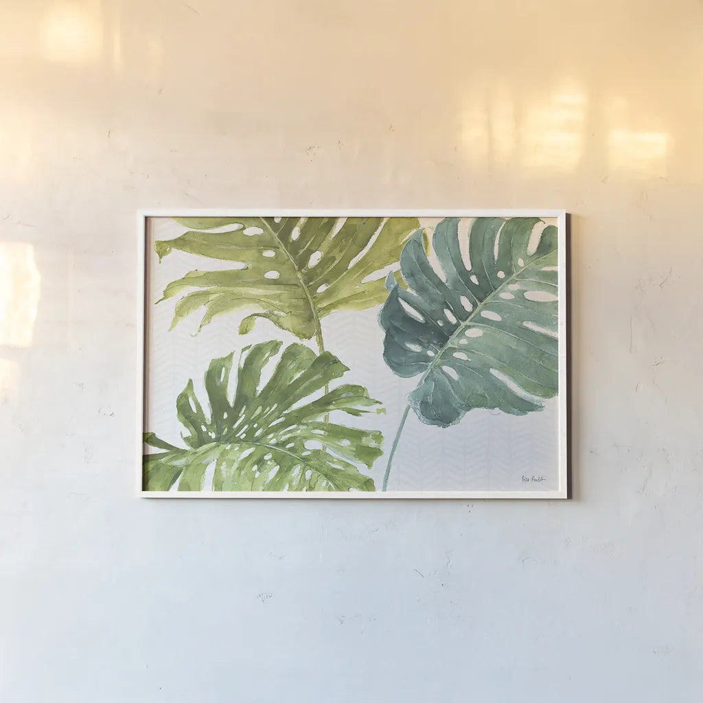 Mixed Greens LXIX by Lisa Audit. shown as a paper print in a white frame. Available as a archival giclee rolled canvas, fine art paper, or poster print. SKU 36544i.