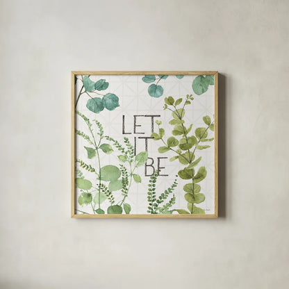 Mixed Greens LXVI by Lisa Audit. Shown in a natural wood glass frame for a timeless modern aesthetic. Available as an archival giclee rolled canvas, fine art paper, or poster print. SKU 36541a.