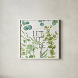 Mixed Greens LXVI by Lisa Audit. Shown in a crisp white glass frame for a clean and minimalist style. Available as an archival giclee rolled canvas, fine art paper, or poster print. SKU 36541a.