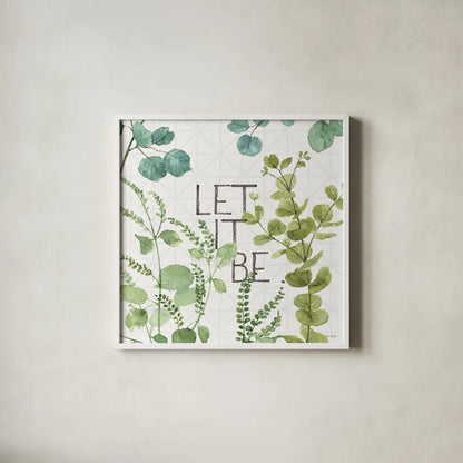 Mixed Greens LXVI by Lisa Audit. Shown in a crisp white glass frame for a clean and minimalist style. Available as an archival giclee rolled canvas, fine art paper, or poster print. SKU 36541a.