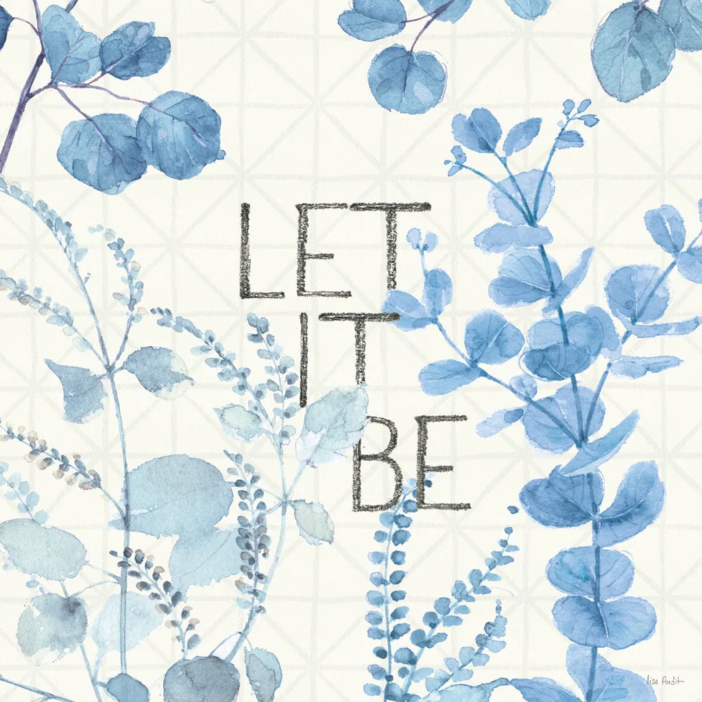 Mixed Greens LXVI Blue by Lisa Audit. SKU 42751a. Archival Giclee Fine art print for wall decor.