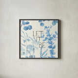 Mixed Greens LXVI Blue by Lisa Audit. Shown in a sleek black glass frame for a contemporary gallery look. Available as an archival giclee rolled canvas, fine art paper, or poster print. SKU 42751a.