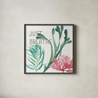 Mixed Greens LXVII by Lisa Audit. Shown in a sleek black glass frame for a contemporary gallery look. Available as an archival giclee rolled canvas, fine art paper, or poster print. SKU 36542a.
