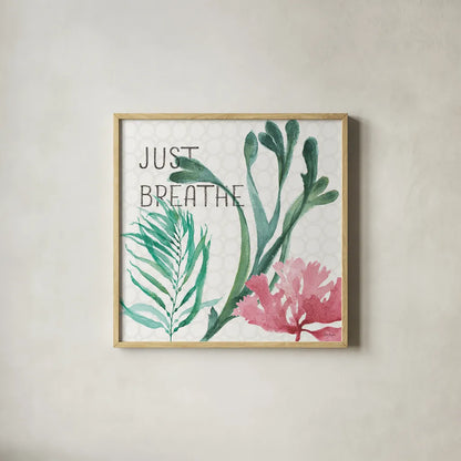 Mixed Greens LXVII by Lisa Audit. Shown in a natural wood glass frame for a timeless modern aesthetic. Available as an archival giclee rolled canvas, fine art paper, or poster print. SKU 36542a.