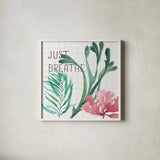 Mixed Greens LXVII by Lisa Audit. Shown in a crisp white glass frame for a clean and minimalist style. Available as an archival giclee rolled canvas, fine art paper, or poster print. SKU 36542a.