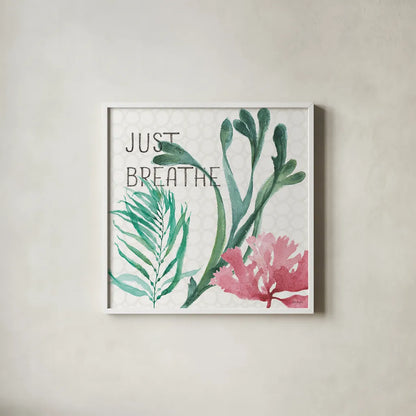 Mixed Greens LXVII by Lisa Audit. Shown in a crisp white glass frame for a clean and minimalist style. Available as an archival giclee rolled canvas, fine art paper, or poster print. SKU 36542a.