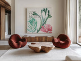 Mixed Greens LXVII by Lisa Audit. Shown as extra-large giant wall art in a modern living room. Available as an archival giclee rolled canvas, fine art paper, or poster print. SKU 36542a.