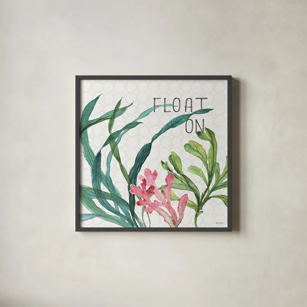 Mixed Greens LXVIII by Lisa Audit. Shown in a sleek black glass frame for a contemporary gallery look. Available as an archival giclee rolled canvas, fine art paper, or poster print. SKU 36543a.