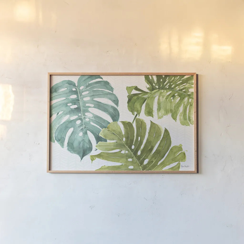 Mixed Greens LXX by Lisa Audit. shown as a paper print in a natural frame. Available as a archival giclee rolled canvas, fine art paper, or poster print. SKU 36546i.