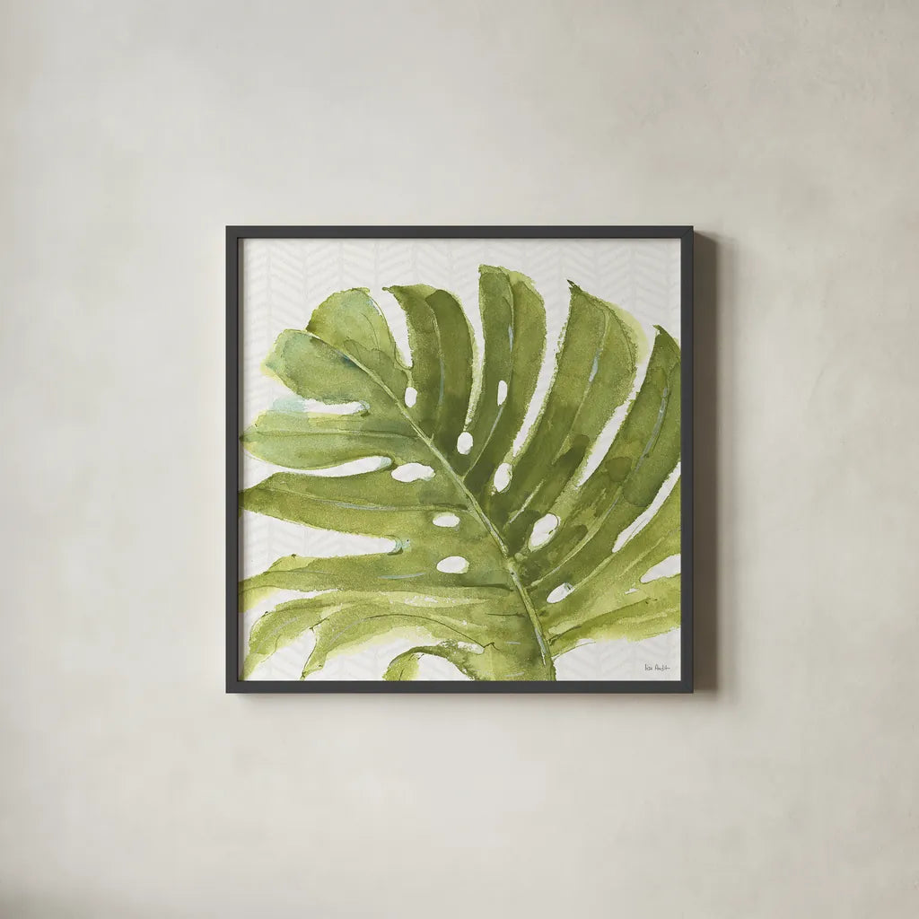 Mixed Greens LXXI by Lisa Audit. Shown in a sleek black glass frame for a contemporary gallery look. Available as an archival giclee rolled canvas, fine art paper, or poster print. SKU 36547a.