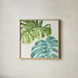 Mixed Greens LXXVI by Lisa Audit. Shown in a natural wood glass frame for a timeless modern aesthetic. Available as an archival giclee rolled canvas, fine art paper, or poster print. SKU 36552a.