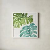 Mixed Greens LXXVI by Lisa Audit. Shown in a crisp white glass frame for a clean and minimalist style. Available as an archival giclee rolled canvas, fine art paper, or poster print. SKU 36552a.
