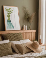 Mixed Greens LXXXV Shiplap by Lisa Audit. shown as a paper print in a natural frame. Available as a archival giclee rolled canvas, fine art paper, or poster print. SKU 47862h.