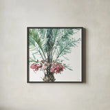 Mixed Greens V on White by Lisa Audit. Shown in a sleek black glass frame for a contemporary gallery look. Available as an archival giclee rolled canvas, fine art paper, or poster print. SKU 82377a.