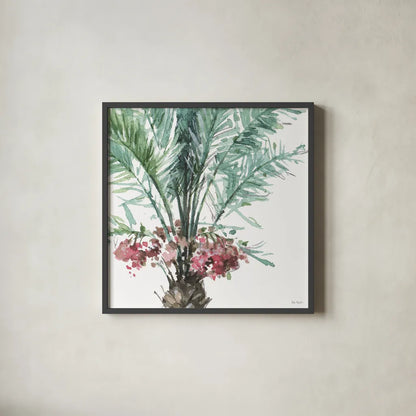 Mixed Greens V on White by Lisa Audit. Shown in a sleek black glass frame for a contemporary gallery look. Available as an archival giclee rolled canvas, fine art paper, or poster print. SKU 82377a.