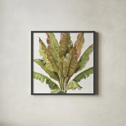Mixed Greens VII by Lisa Audit. Shown in a sleek black glass frame for a contemporary gallery look. Available as an archival giclee rolled canvas, fine art paper, or poster print. SKU 36465a.
