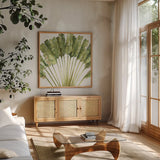 Mixed Greens VIII by Lisa Audit. Shown in a natural wood frame in a cozy modern living room. Available as an archival giclee rolled canvas, fine art paper, or poster print. SKU 36466a.