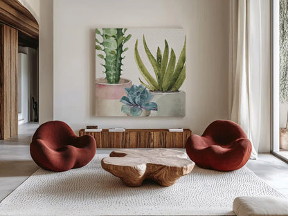 Mixed Greens XL by Lisa Audit. Shown as extra-large giant wall art in a modern living room. Available as an archival giclee rolled canvas, fine art paper, or poster print. SKU 36516a.