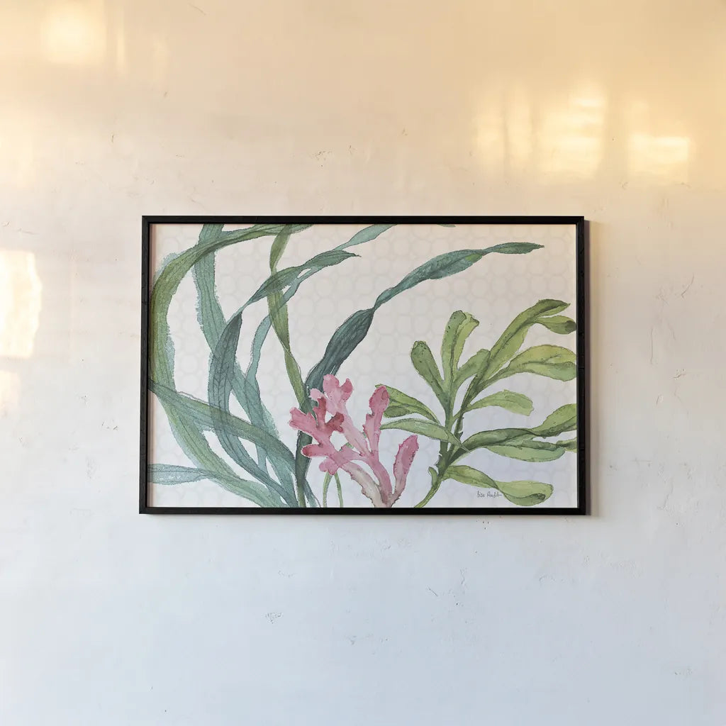 Mixed Greens XVII by Lisa Audit. shown as a paper print in a black flame. Available as a archival giclee rolled canvas, fine art paper, or poster print. SKU 36475i.