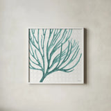 Mixed Greens XXI by Lisa Audit. Shown in a crisp white glass frame for a clean and minimalist style. Available as an archival giclee rolled canvas, fine art paper, or poster print. SKU 36479a.