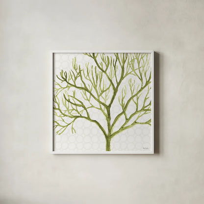 Mixed Greens XXII by Lisa Audit. Shown in a crisp white glass frame for a clean and minimalist style. Available as an archival giclee rolled canvas, fine art paper, or poster print. SKU 36480a.