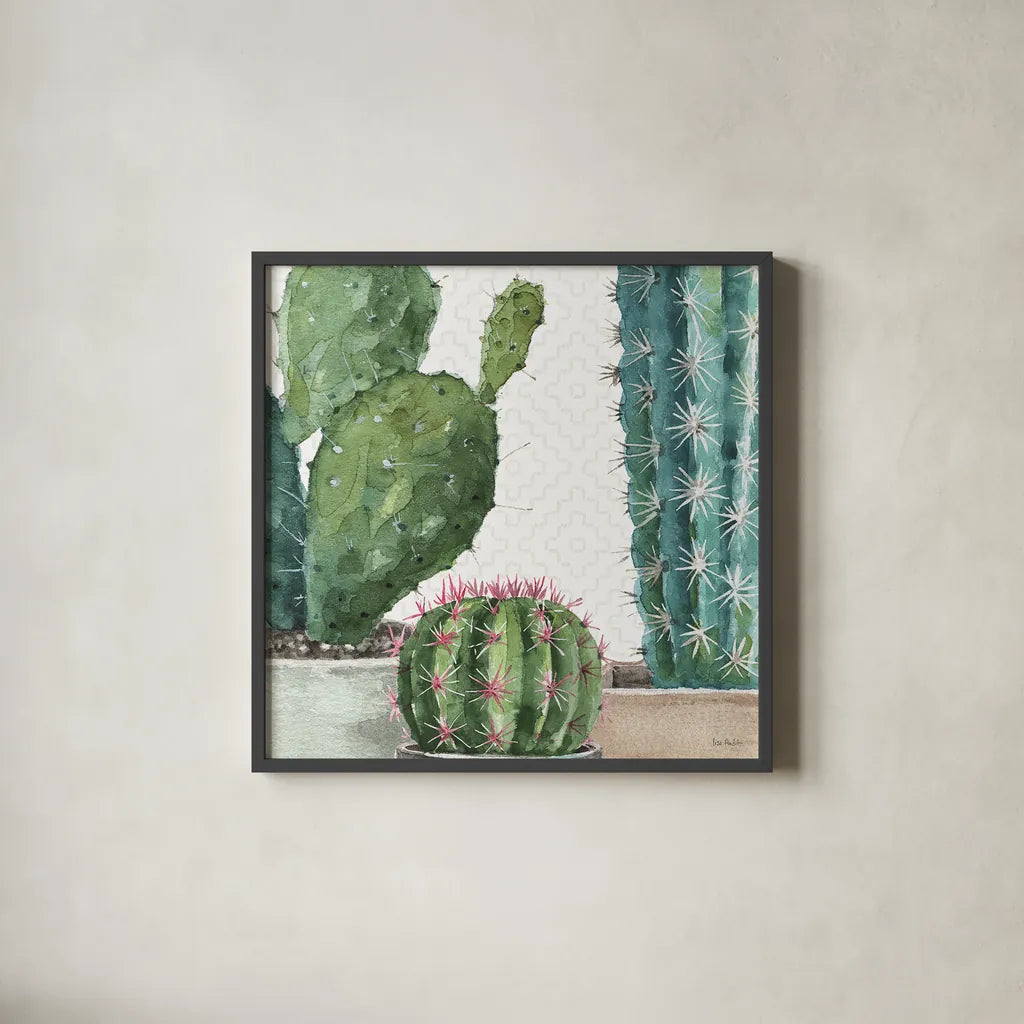 Mixed Greens XXXIX by Lisa Audit. Shown in a sleek black glass frame for a contemporary gallery look. Available as an archival giclee rolled canvas, fine art paper, or poster print. SKU 36497a.